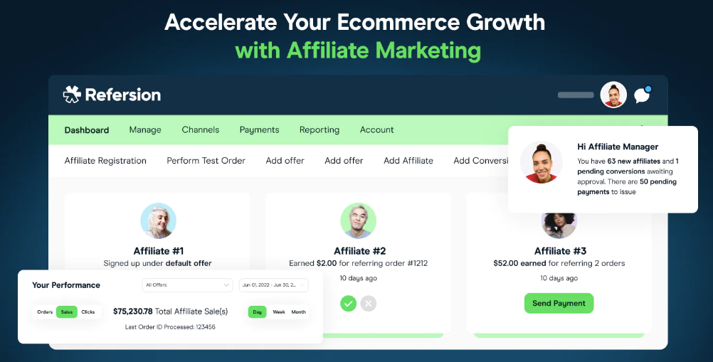 Screenshot of Refersion: Affiliate Marketing product